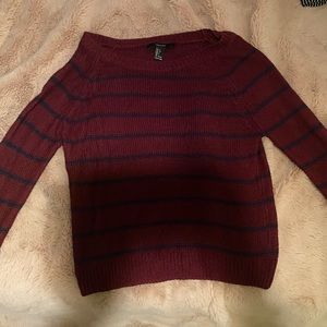 Women’s Large Forever 21 Maroon striped sweater